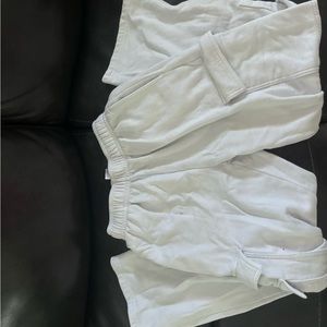 white cargo sweatpants
